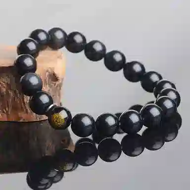 石头记 转运佛珠高级感 黑曜石 玉石手串 男女同款情侣款