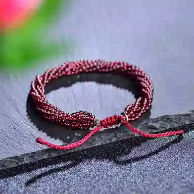 石头记 灵雨系列 国潮新中式素圈小众设计 转运珠 高级感 石榴石 手链 女款