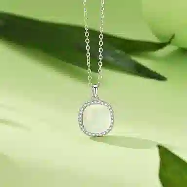 玄唐 新中式平安无事牌吊坠锁骨链#好运 玉髓 项链 女款