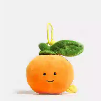 玄唐 心想事橙可爱小橙子书包包趣味蔬菜水果雪梨毛绒公仔潮流挂饰 涤纶 挂件 男女同款情侣款