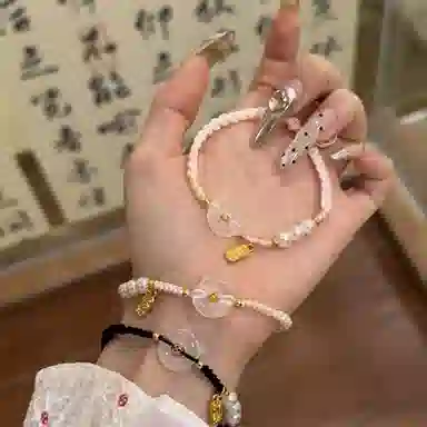 玄唐 猫咪平安扣编织简约款新中式本命年喜乐 琉璃 手绳 女款