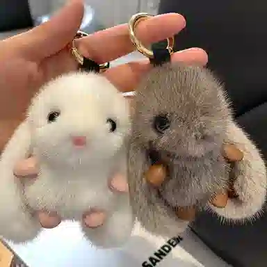 玄唐 可爱小兔子舒适手感高级感书包挂饰物 毛绒 挂件 男女同款情侣款