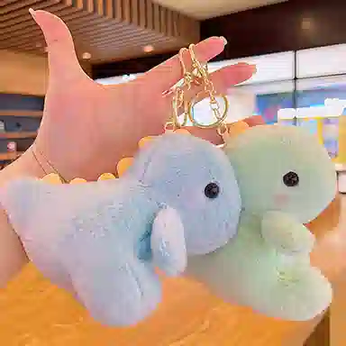 玄唐 精致可爱毛绒恐龙娃娃钥匙扣情侣书包公仔#好运 聚酯纤维 挂件 女款