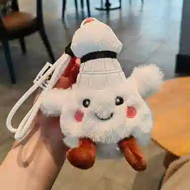 玄唐 可爱网红羽毛球运动搭子小毛绒玩具公仔卡通包包钥匙扣挂饰 聚酯纤维 挂件 男女同款情侣款