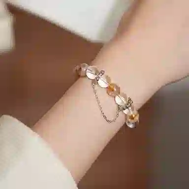 玄唐 白水晶圆珠新中式百搭气质感高级 礼盒装#好运 琉璃 手串 男女同款情侣款