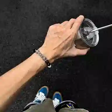 玄唐 招财纳福新中式国#好运处理 黑曜石 手串 男女同款情侣款