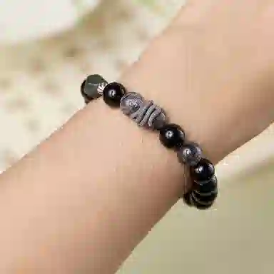 玄唐 新中式国潮风经典大气高级设计感 黑曜石 手串 男女同款情侣款