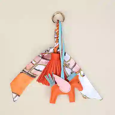 玄唐 高级小飞马流苏穗子小马包包挂饰车钥匙扣 皮革 挂件 男女同款情侣款