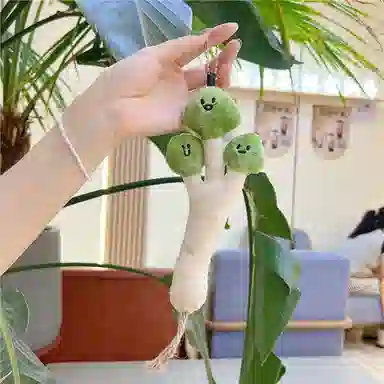 玄唐 西兰花玉米仿蔬菜毛绒玩具钥匙扣可爱娃娃包包配饰 聚酯纤维 挂件 男女同款情侣款