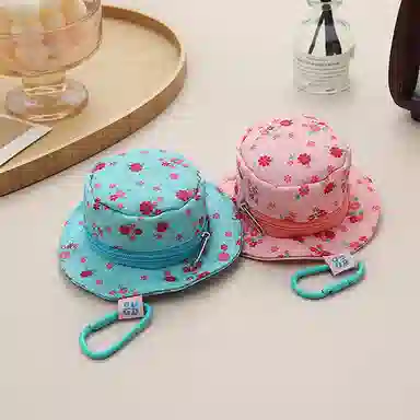 玄唐  可爱碎花迷你渔夫帽拉链零钱包个性潮流背包书包 涤纶 挂件 男女同款情侣款