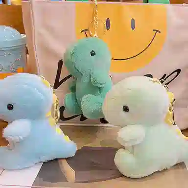 玄唐 精致可爱毛绒恐龙娃娃钥匙扣情侣书包公仔#好运 聚酯纤维 挂件 女款