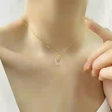 玄唐 玉见花开微镶国风高级感#好运 玉髓 项链 女款