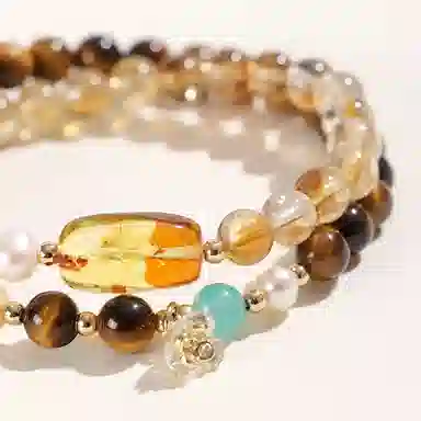 玄唐 双圈串珠高级感 虎眼石 手串 女款