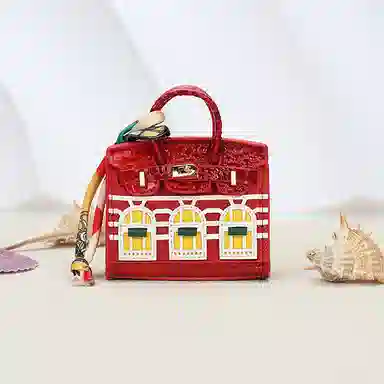 玄唐 时尚迷你房子包汽车钥匙包小窗包包挂饰口红包耳机包箱包小 皮革 挂件 男女同款情侣款