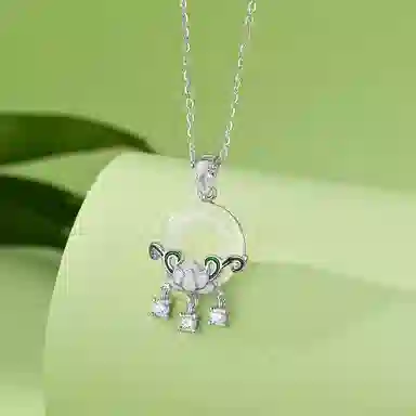 玄唐 国朝莲花平安扣气质高级感#好运 玉髓 项链 女款