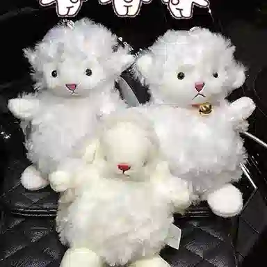 玄唐 可爱绵羊毛绒钥匙链玩偶公仔包包卡通挂饰娃娃钥匙扣 聚酯纤维 挂件 男女同款情侣款