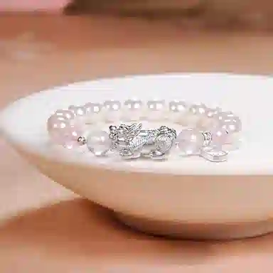 【八方来财】 玄唐 新中式福牌貔貅 #好运 精美礼盒装 粉水晶 手串 男女同款情侣款