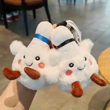 玄唐 可爱网红羽毛球运动搭子小毛绒玩具公仔卡通包包钥匙扣挂饰 聚酯纤维 挂件 男女同款情侣款