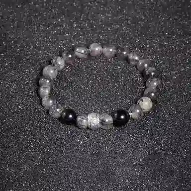 玄唐 复古做旧简约高级设计感 黑发晶 手串 男女同款情侣款