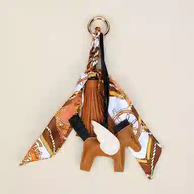 玄唐 高级小飞马流苏穗子小马包包挂饰车钥匙扣 皮革 挂件 男女同款情侣款