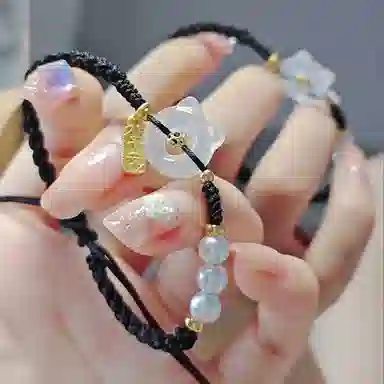 玄唐 猫咪平安扣编织简约款新中式本命年喜乐 琉璃 手绳 女款