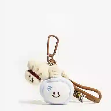 玄唐 卡通可爱球拍搭子羽毛球网球乒乓球毛绒钥时尚书包车钥匙链 涤纶 挂件 男女同款情侣款