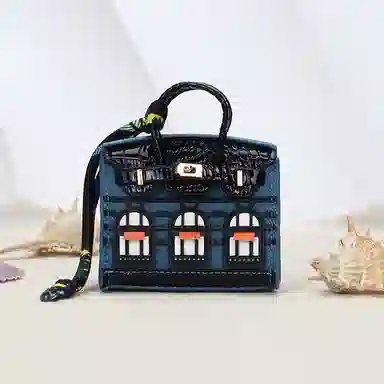 玄唐 时尚迷你房子包汽车钥匙包小窗包包挂饰口红包耳机包箱包小 皮革 挂件 男女同款情侣款