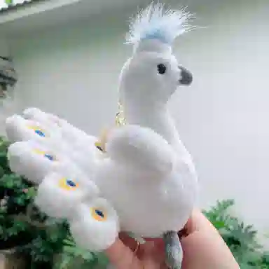 玄唐 雀食美孔雀毛绒玩具毛绒包包挂饰 聚酯纤维 挂件 男女同款情侣款