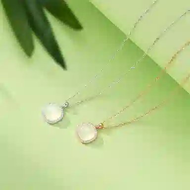 玄唐 新中式平安无事牌吊坠锁骨链#好运 玉髓 项链 女款