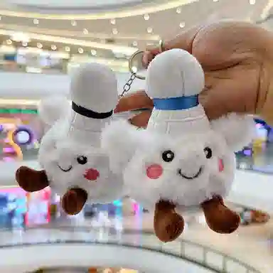 玄唐 可爱网红羽毛球运动搭子小毛绒玩具公仔卡通包包钥匙扣挂饰 聚酯纤维 挂件 男女同款情侣款