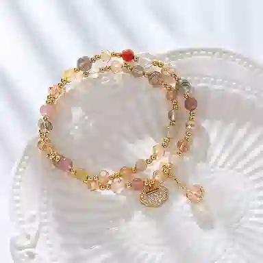 玄唐 国潮平安#好运 草莓晶 手链 女款