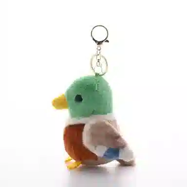 玄唐 创意动物系列青头鸭毛绒公仔包包 聚酯纤维 挂件 男女同款情侣款