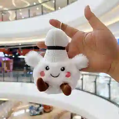 玄唐 可爱网红羽毛球运动搭子小毛绒玩具公仔卡通包包钥匙扣挂饰 聚酯纤维 挂件 男女同款情侣款