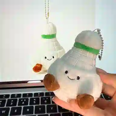 玄唐 可爱羽毛球毛绒玩偶包包萌萌体育公仔球类运动钥匙扣背包挂饰 聚酯纤维 挂件 男女同款情侣款