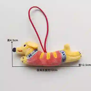 玄唐 可爱抽象腊肠狗公仔卡通狗狗包包小挂饰手机装饰可爱玩偶 毛绒 挂件 男女同款情侣款