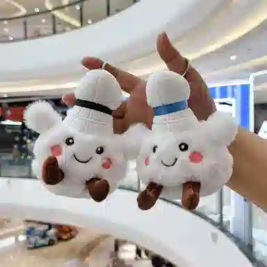 玄唐 可爱网红羽毛球运动搭子小毛绒玩具公仔卡通包包钥匙扣挂饰 聚酯纤维 挂件 男女同款情侣款