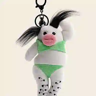 玄唐 丑萌在逃疯子包包 可爱书包挂饰钥匙扣毛绒公仔配件 涤纶 挂件 男女同款情侣款