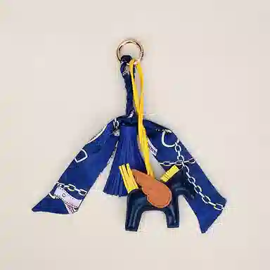 玄唐 高级小飞马流苏穗子小马包包挂饰车钥匙扣 皮革 挂件 男女同款情侣款