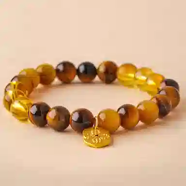 【财源滚滚丨财富满满】 玄唐 方牌花朵虎眼石新中式复古时尚百搭轻奢高级感手饰 礼盒装#好运 黄水晶 手串 男女同款情侣款