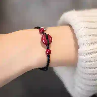 玄唐 新中式平安扣 招财纳福小众再造辰砂 朱砂 手绳 女款