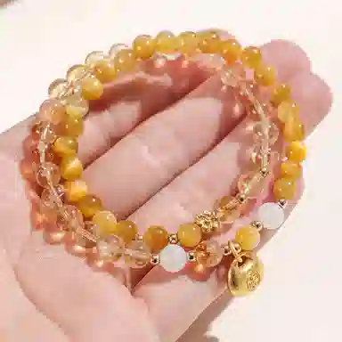 玄唐 双圈串珠高级感 虎眼石 手串 女款