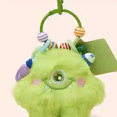 玄唐 萌萌大眼小怪兽彩链钥匙扣包包毛绒法公仔 聚酯纤维 挂件 男女同款情侣款
