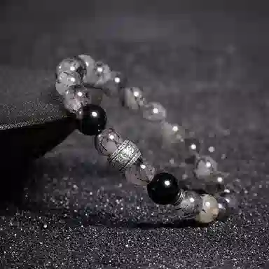 玄唐 复古做旧简约高级设计感 黑发晶 手串 男女同款情侣款