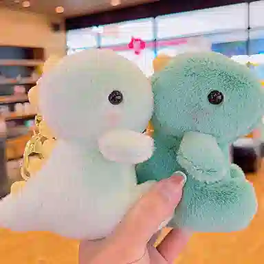 玄唐 精致可爱毛绒恐龙娃娃钥匙扣情侣书包公仔#好运 聚酯纤维 挂件 女款