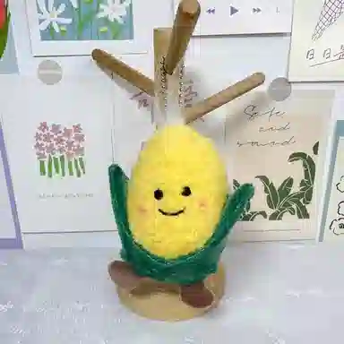 玄唐 西兰花玉米仿蔬菜毛绒玩具钥匙扣可爱娃娃包包配饰 聚酯纤维 挂件 男女同款情侣款