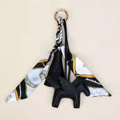 玄唐 高级小飞马流苏穗子小马包包挂饰车钥匙扣 皮革 挂件 男女同款情侣款