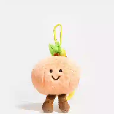 玄唐 心想事橙可爱小橙子书包包趣味蔬菜水果雪梨毛绒公仔潮流挂饰 涤纶 挂件 男女同款情侣款