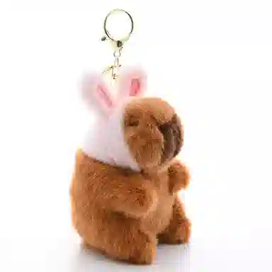 玄唐 高定水豚卡皮巴拉公园玩具毛绒公仔 聚酯纤维 挂件 男女同款情侣款