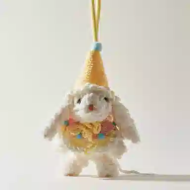 玄唐 多巴胺毛绒可爱小兔公仔玩偶包包挂饰卡通 涤纶 挂件 男女同款情侣款