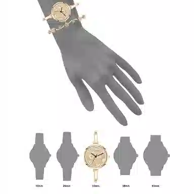 安妮克莱因 腕表 石英机芯 合金表带 金色表盘 女表 小众时尚通勤防水